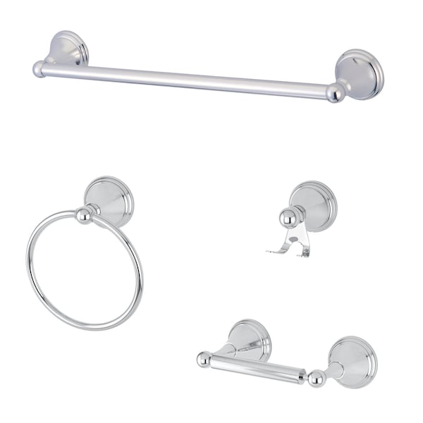 4-Piece Bathroom Accessories Set, Chrome